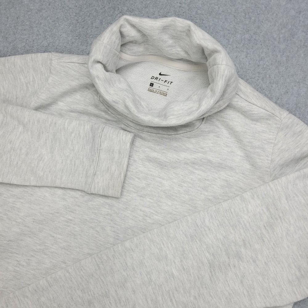 Nike Dri-Fit Cowl Neck Long‎ Sleeve Sweatshirt Top Women's L Gray Activewear